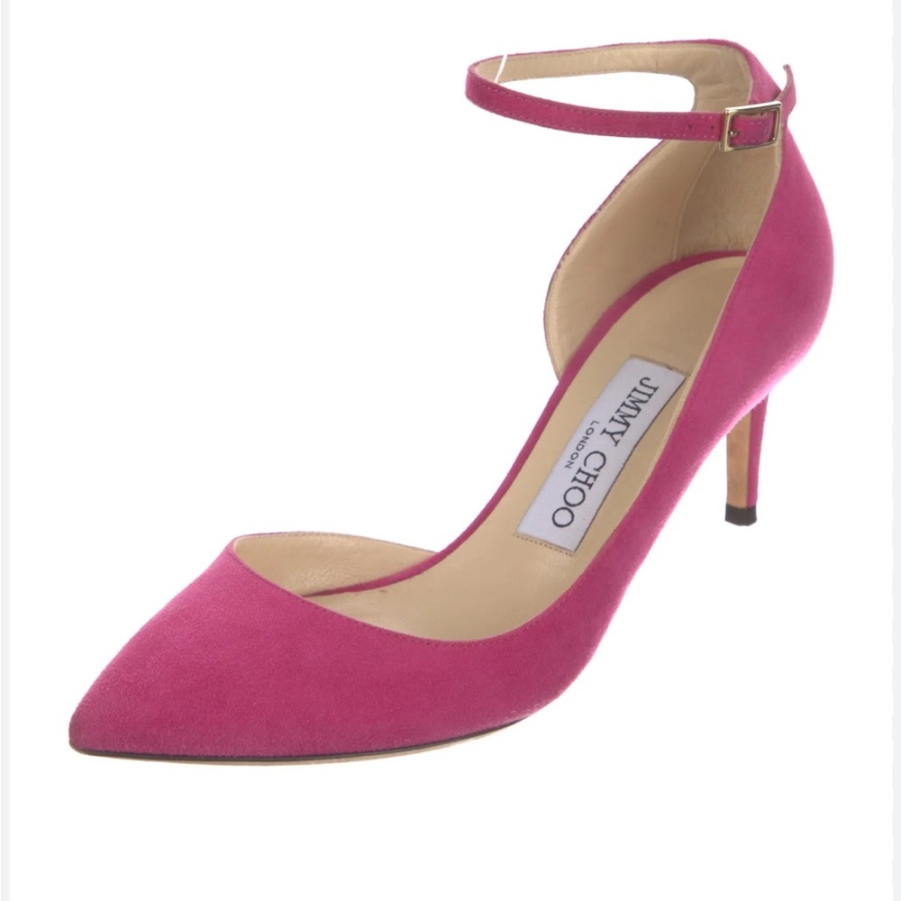 Jimmy Choo Lucy 65 Pink Suede Pumps